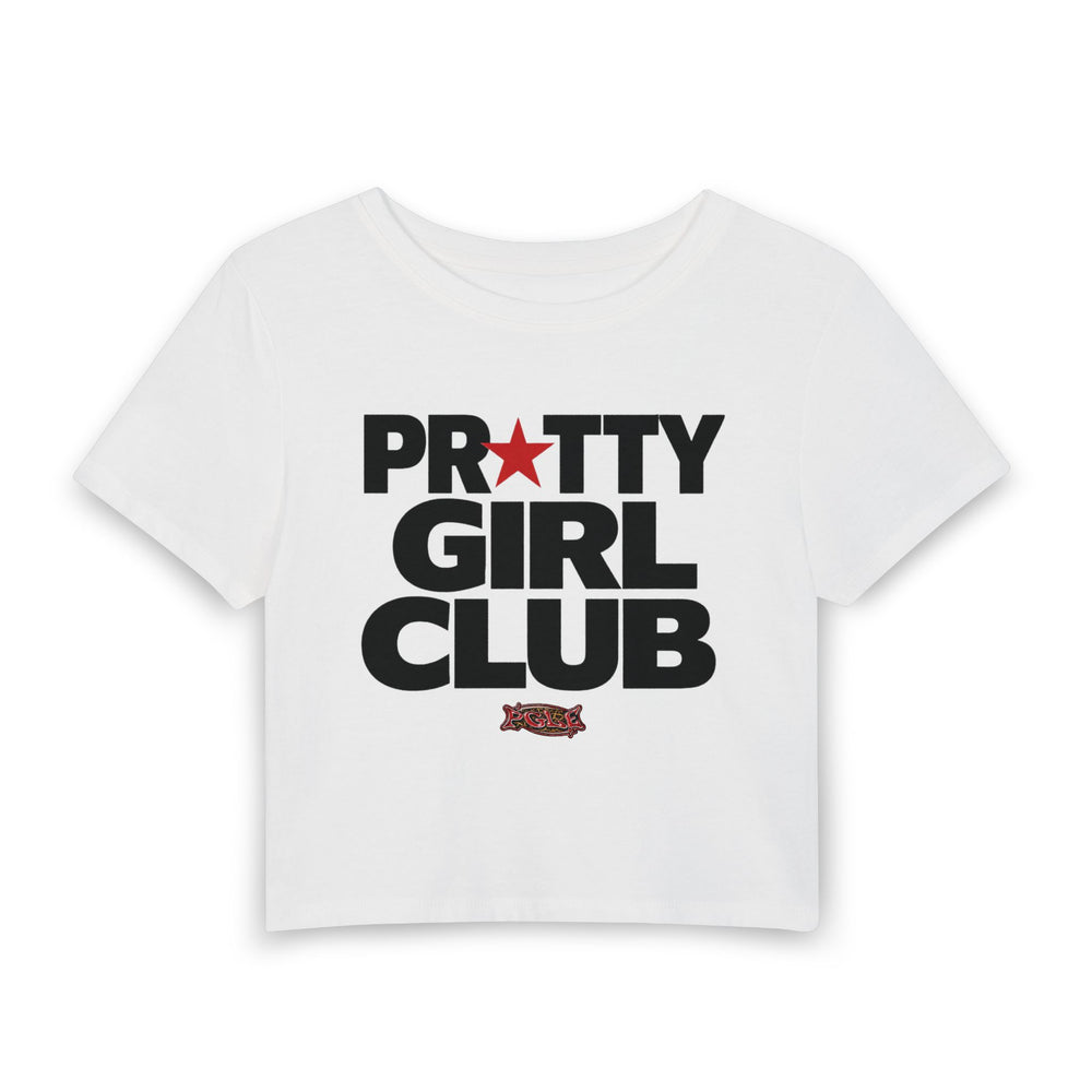 PRETTY GIRL CLUB — WHITE BABY TEE | PGLE Collection