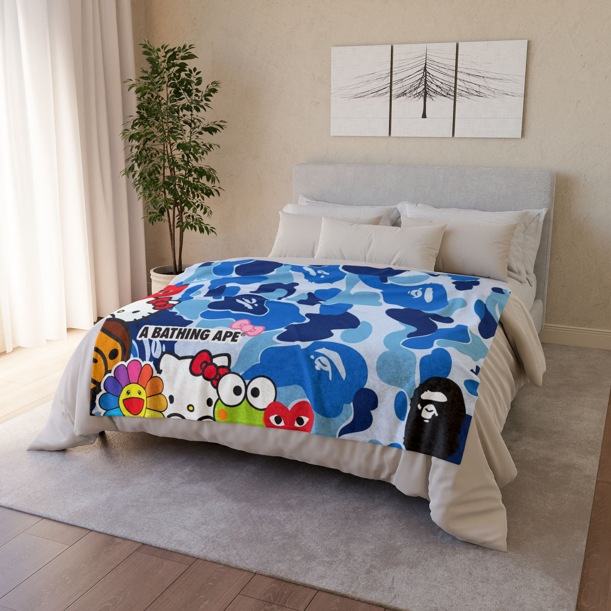 KITTI BLUE HUNNIDS | MINKY FLEECE BLANKET | PGLE Collection