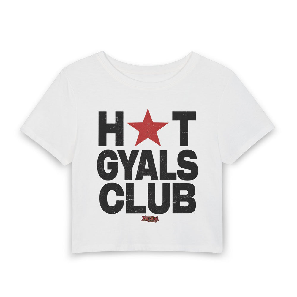 HOT GYALS CLUB — WHITE BABY TEE | PGLE Collection
