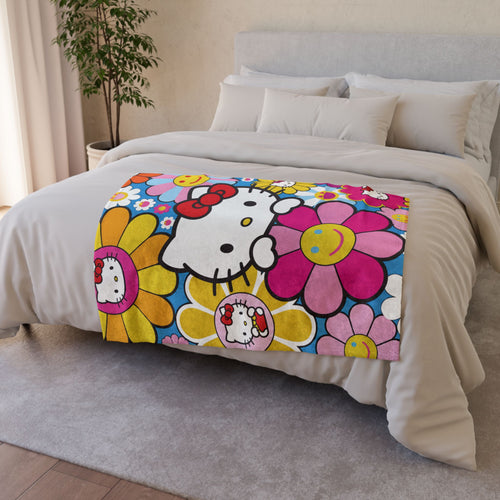 KITTI FLOWER CHILD | MINKY FLEECE BLANKET | PGLE Collection