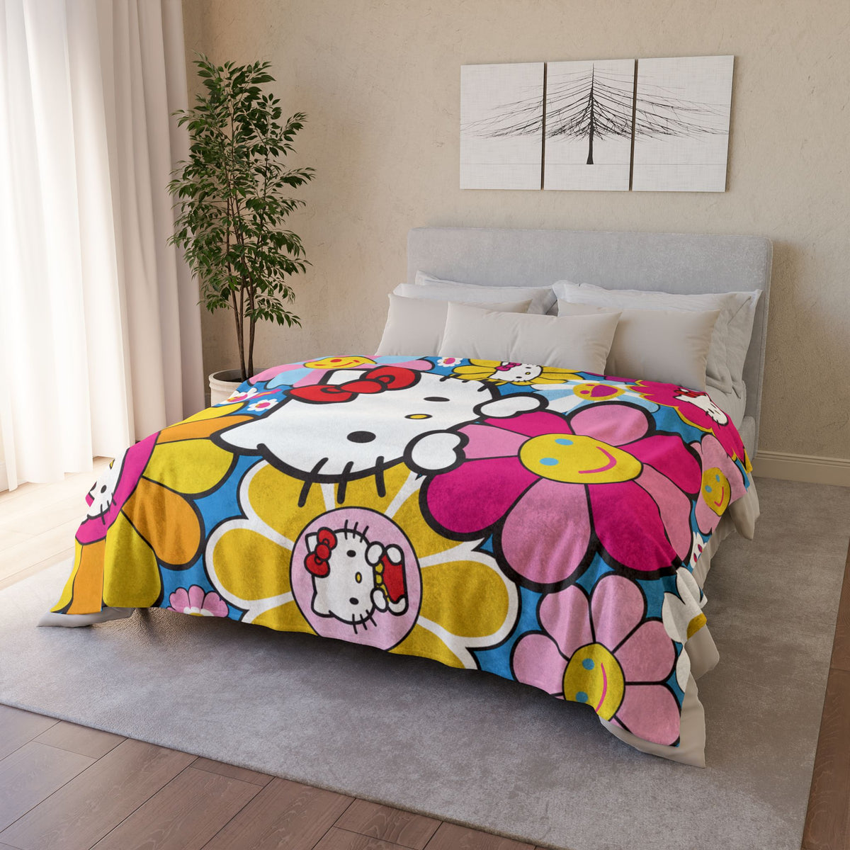 KITTI FLOWER CHILD | MINKY FLEECE BLANKET | PGLE Collection