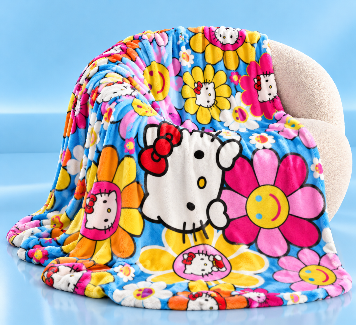 KITTI FLOWER CHILD | MINKY FLEECE BLANKET | PGLE Collection